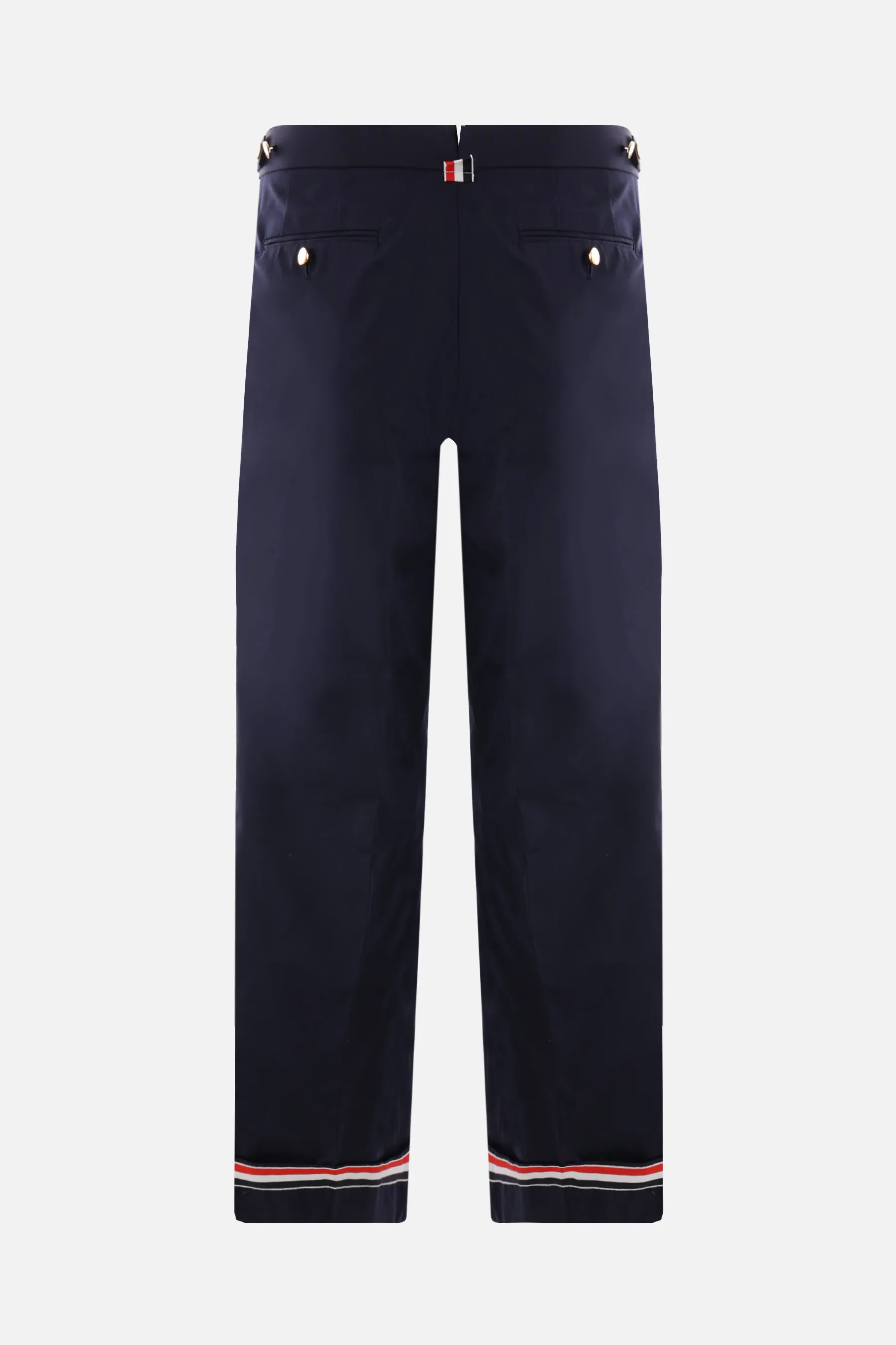  THOM BROWNE pantalone cropped in grain de poudre tecnico 