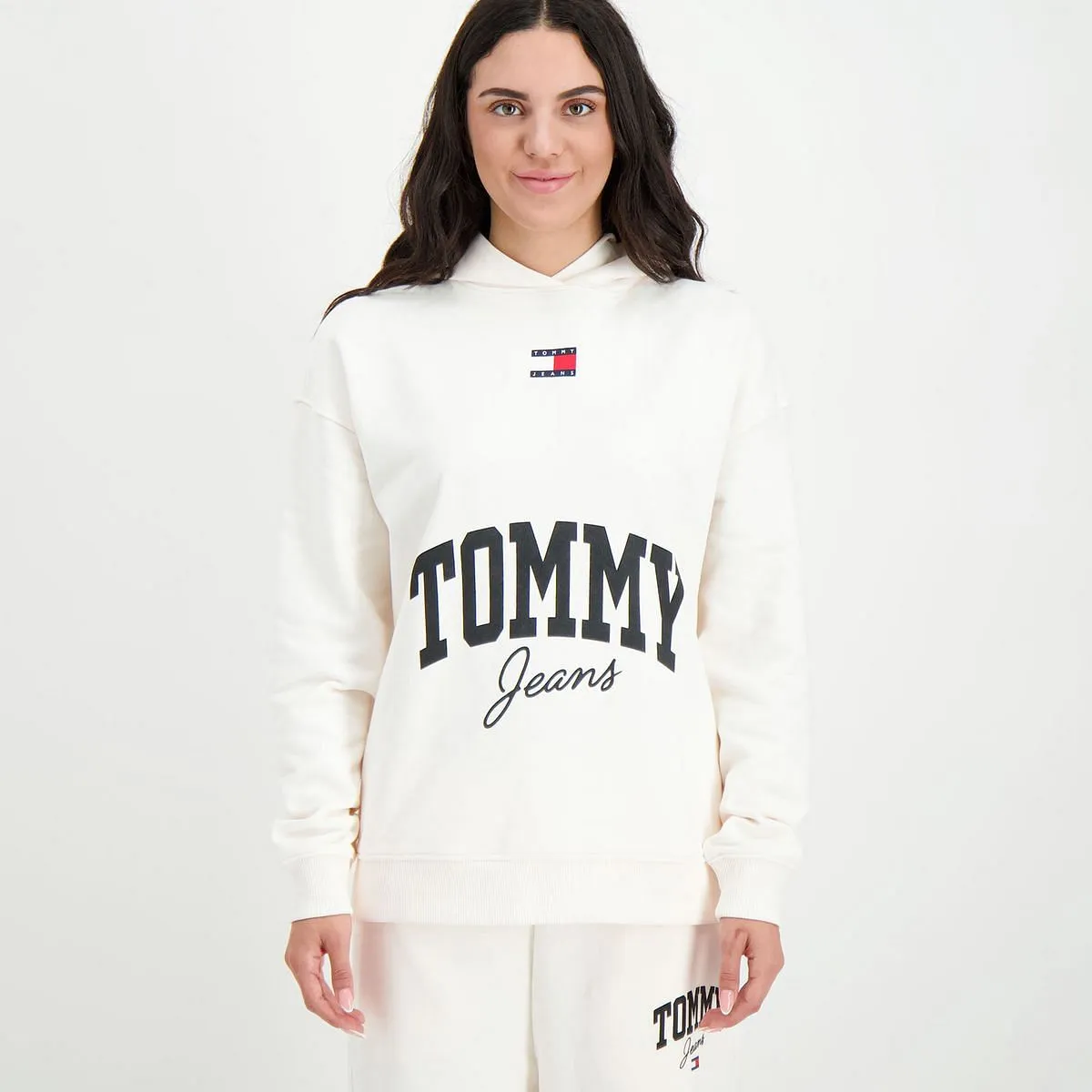      TOMMY JEANS FELPA CAPPUCCIO OVER SIZE DONNA  