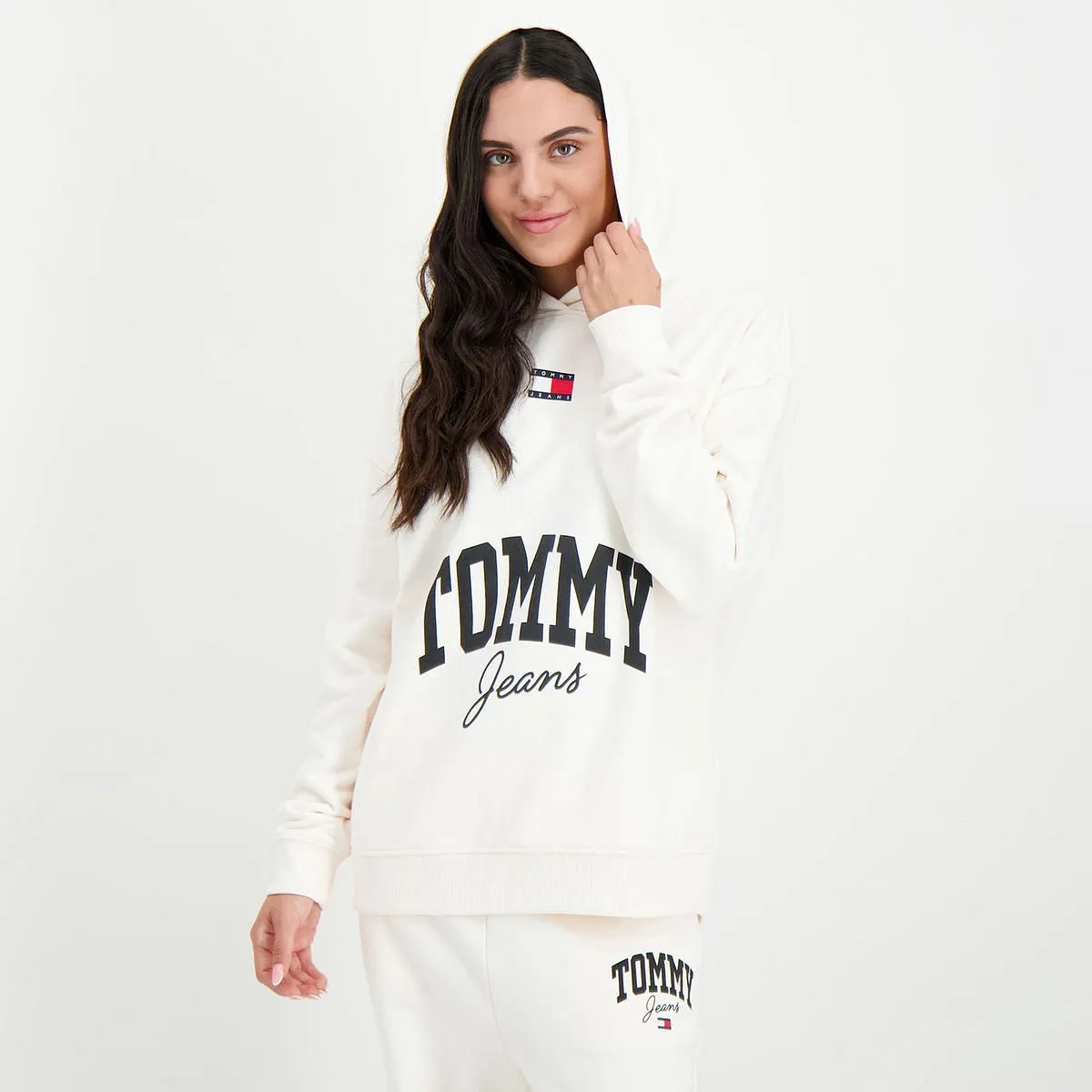      TOMMY JEANS FELPA CAPPUCCIO OVER SIZE DONNA  