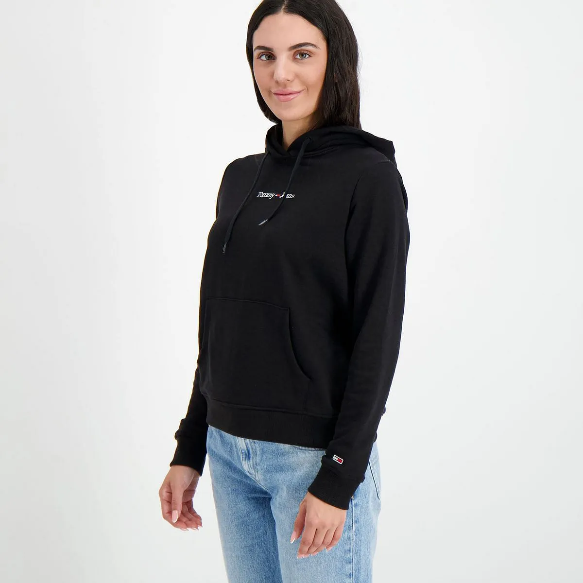      TOMMY JEANS FELPA CAPPUCCIO SERIF LINEAR LOGO DONNA  