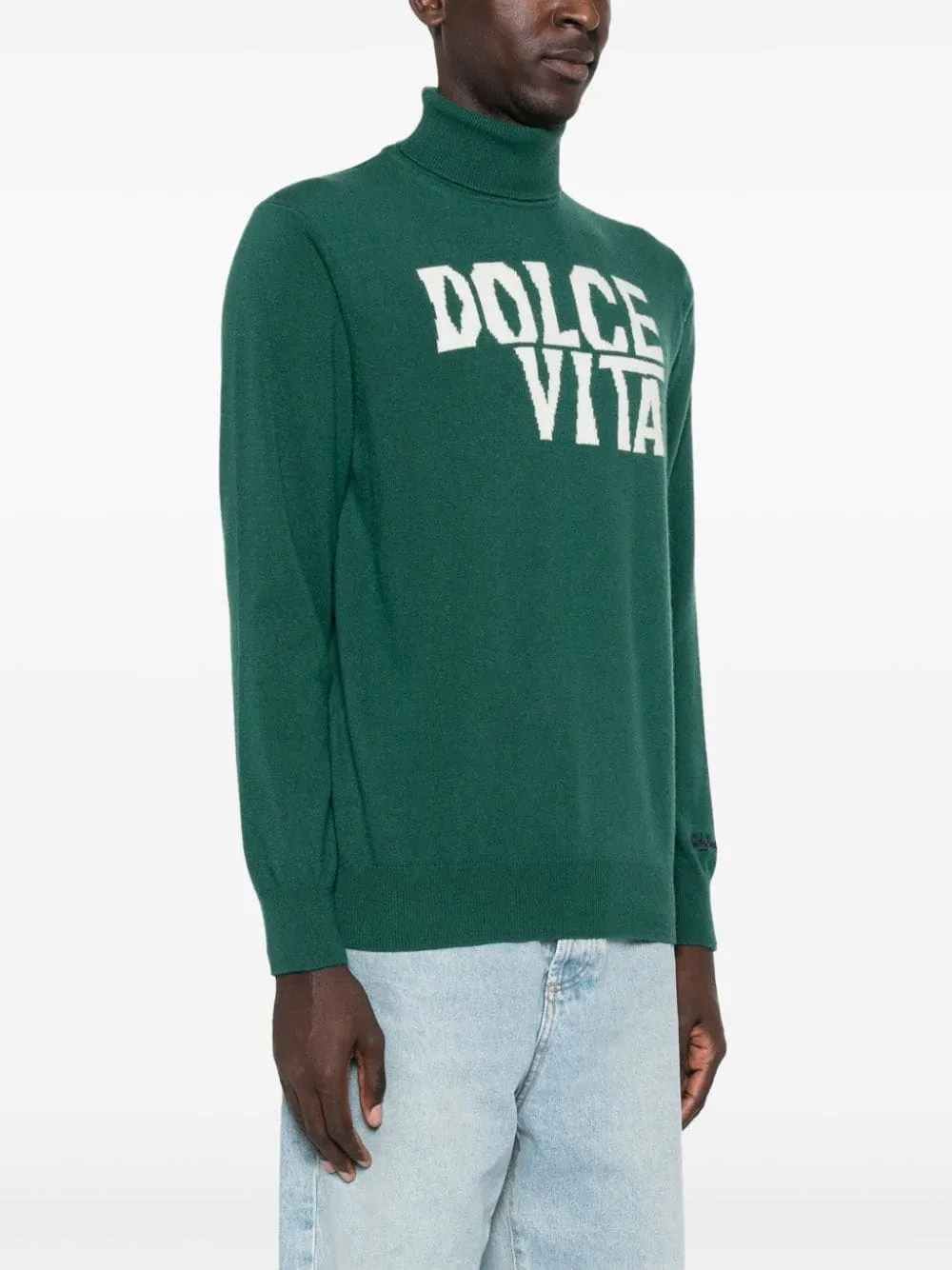 Turtleneck Sweater with Logo / Green