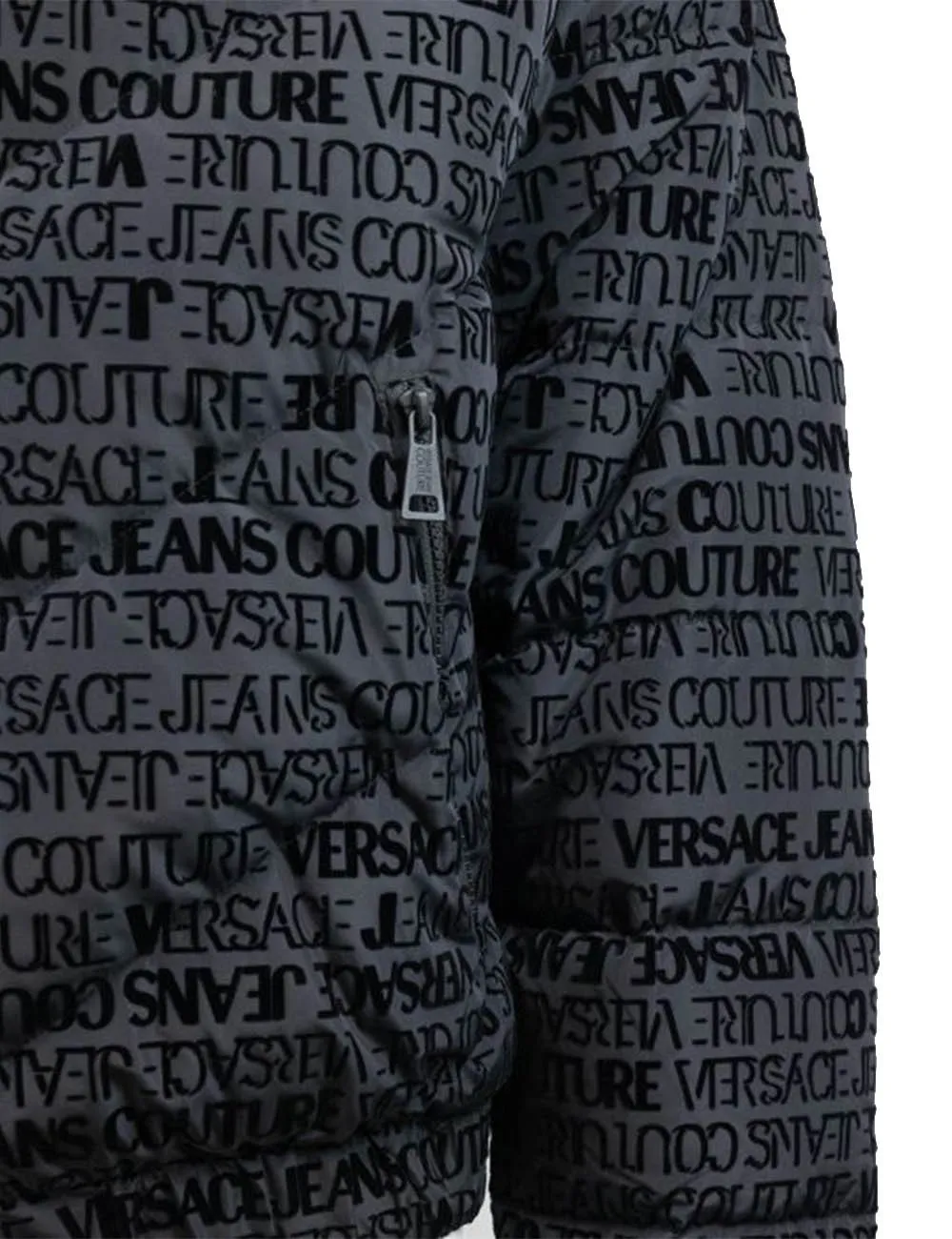 Versace Jeans Couture     Bomber con stampa logo Nero