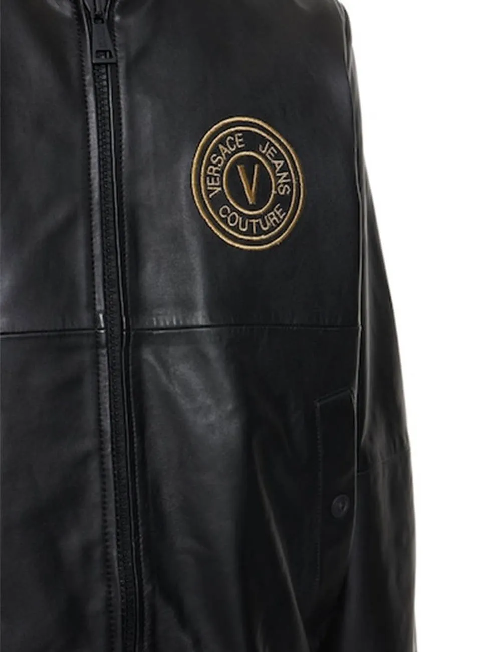 Versace Jeans Couture     Bomber V-Emblem in pelle Nero