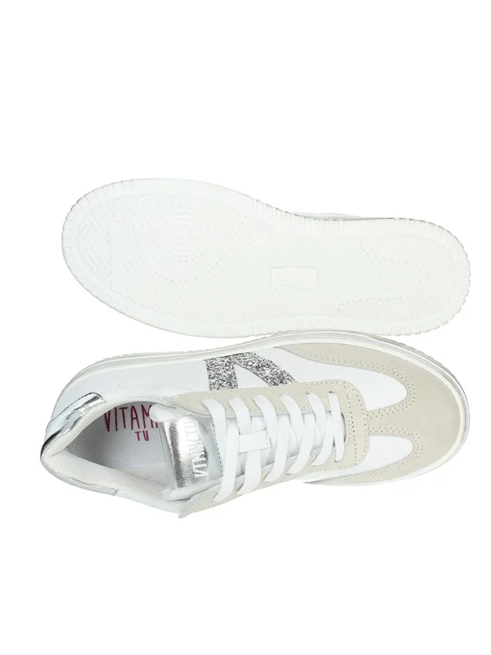 VITAMINA TU  SNEAKERS BASSA DUBAI5 BIANCO/ARGENTO