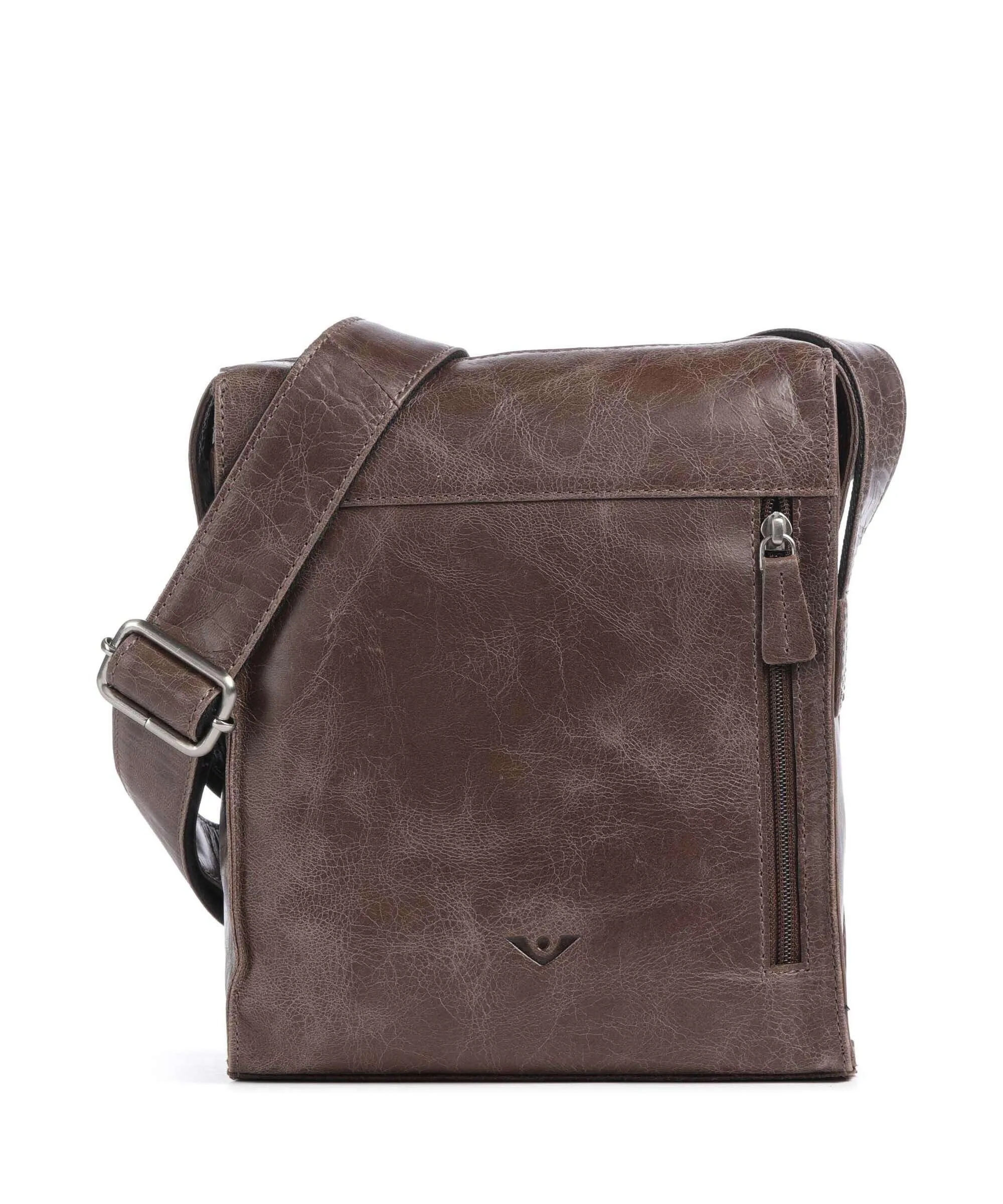  Voi City Cowboy Clark Borsa a tracolla pelle a grana fine marrone scuro  